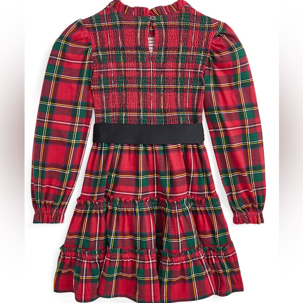 Polo Toddler and Little Girls Plaid Smocked Cotton Jersey Dress with panties - Picture 4 of 7